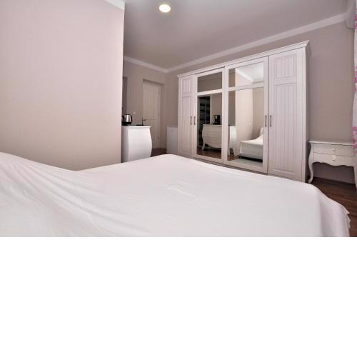 bedroom with bathroom shower
