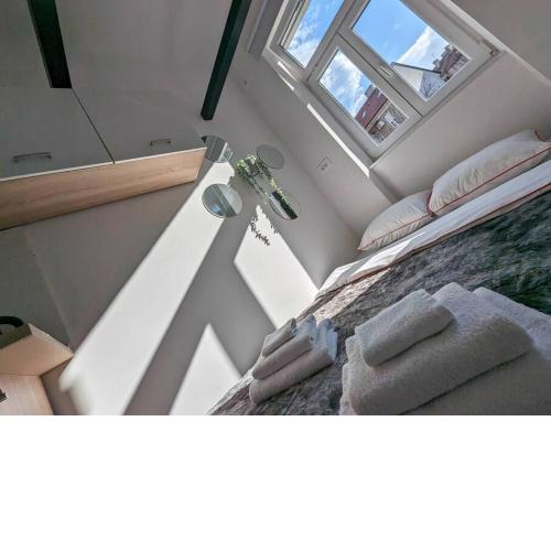 Miniscule Room w Floor Heating & Tiny Ensuite Bath